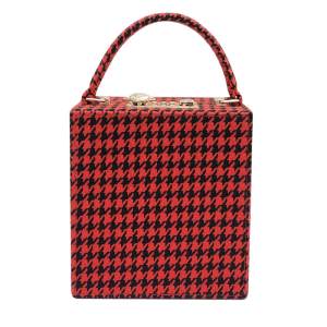 Grande bolso de mano de lana vintage de cuadros estructurado