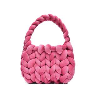 Bolso bandolera rectangular de terciopelo artesanal