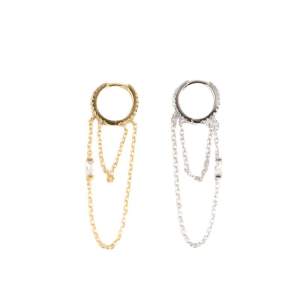 Aretes colgantes con flecos de eslabones