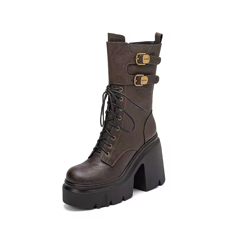 Botas de plataforma gruesas para mujer