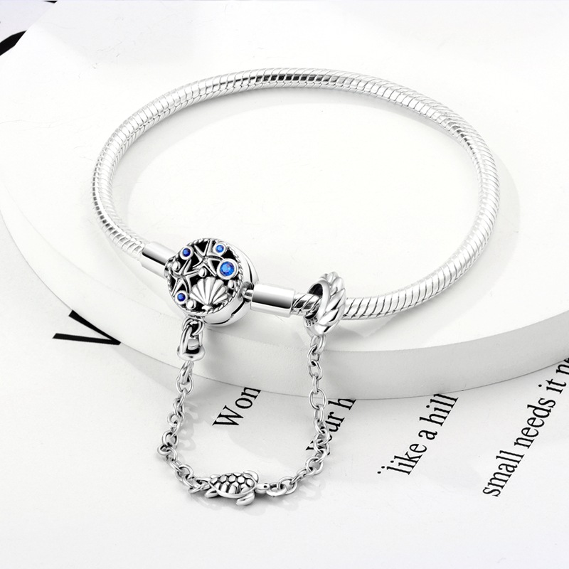 Pulsera de eslabones de cuentas hecha a mano con motivos de vida marina