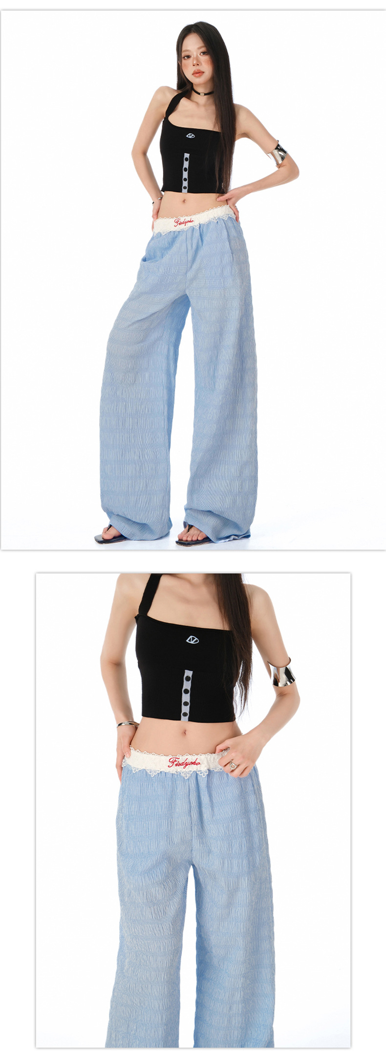 Pantalones palazzo fluidos para mujer