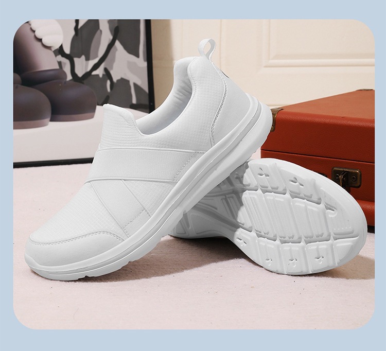 Zapatillas deportivas sin cordones elásticas transpirables para mujer