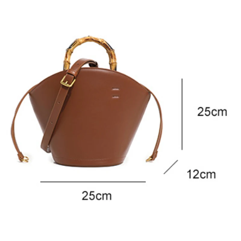 Bolso bandolera de mujer de mango de madera y cuerpo de barril de fibra Sufiber