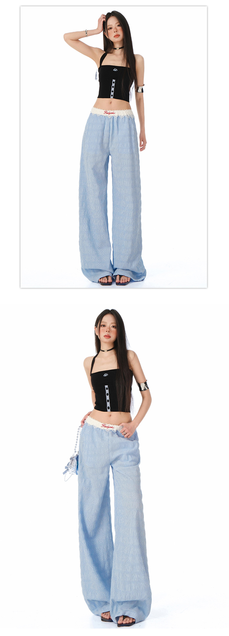 Pantalones palazzo fluidos para mujer