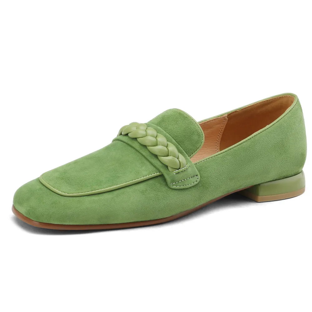 Zapatos para mujer, de uso diario y fáciles de llevar, lisos, con puntera curva