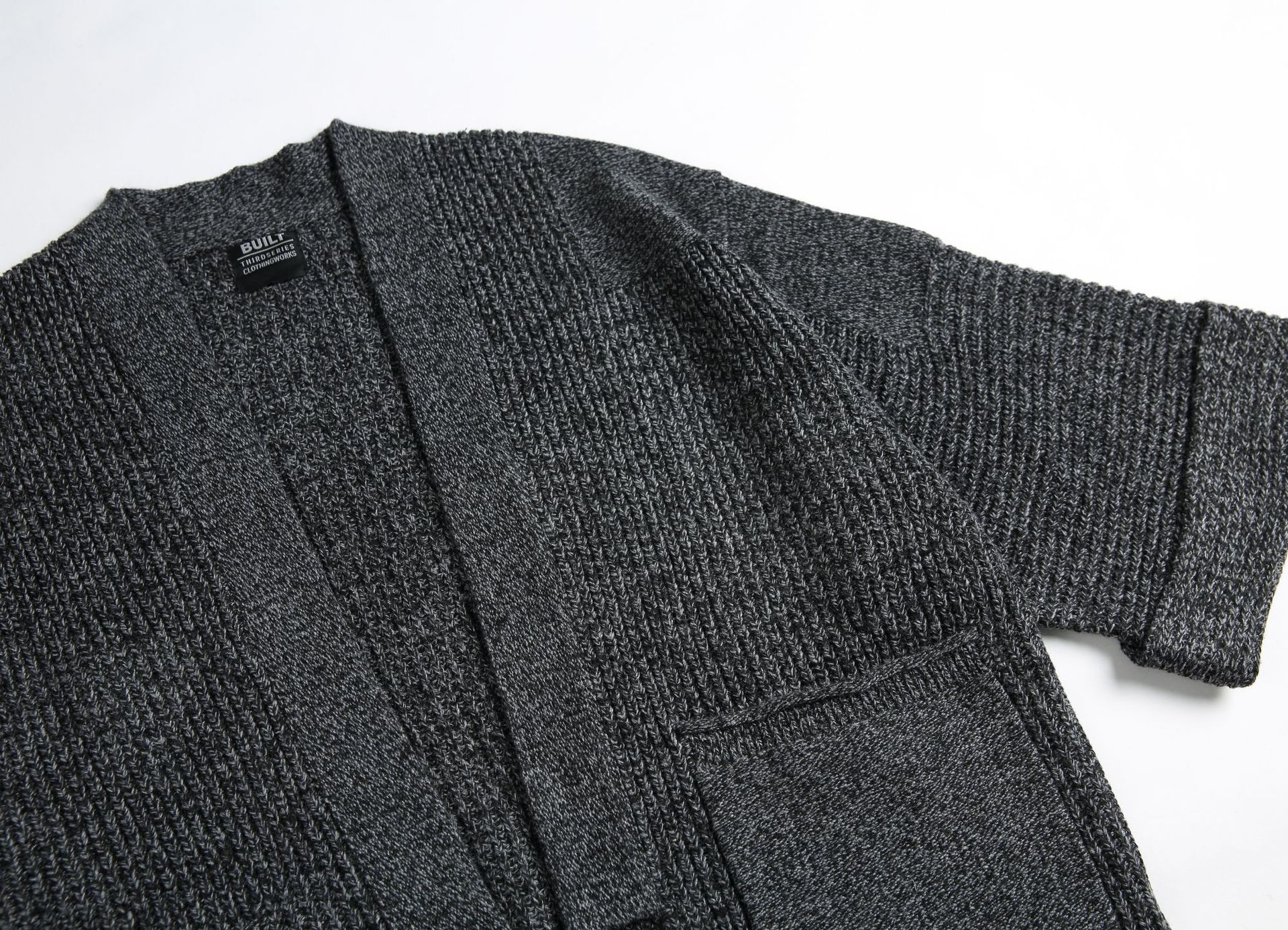 Cardigan de manga dolmán holgado liso de poliéster