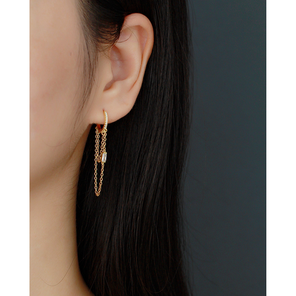 Aretes colgantes con flecos de eslabones