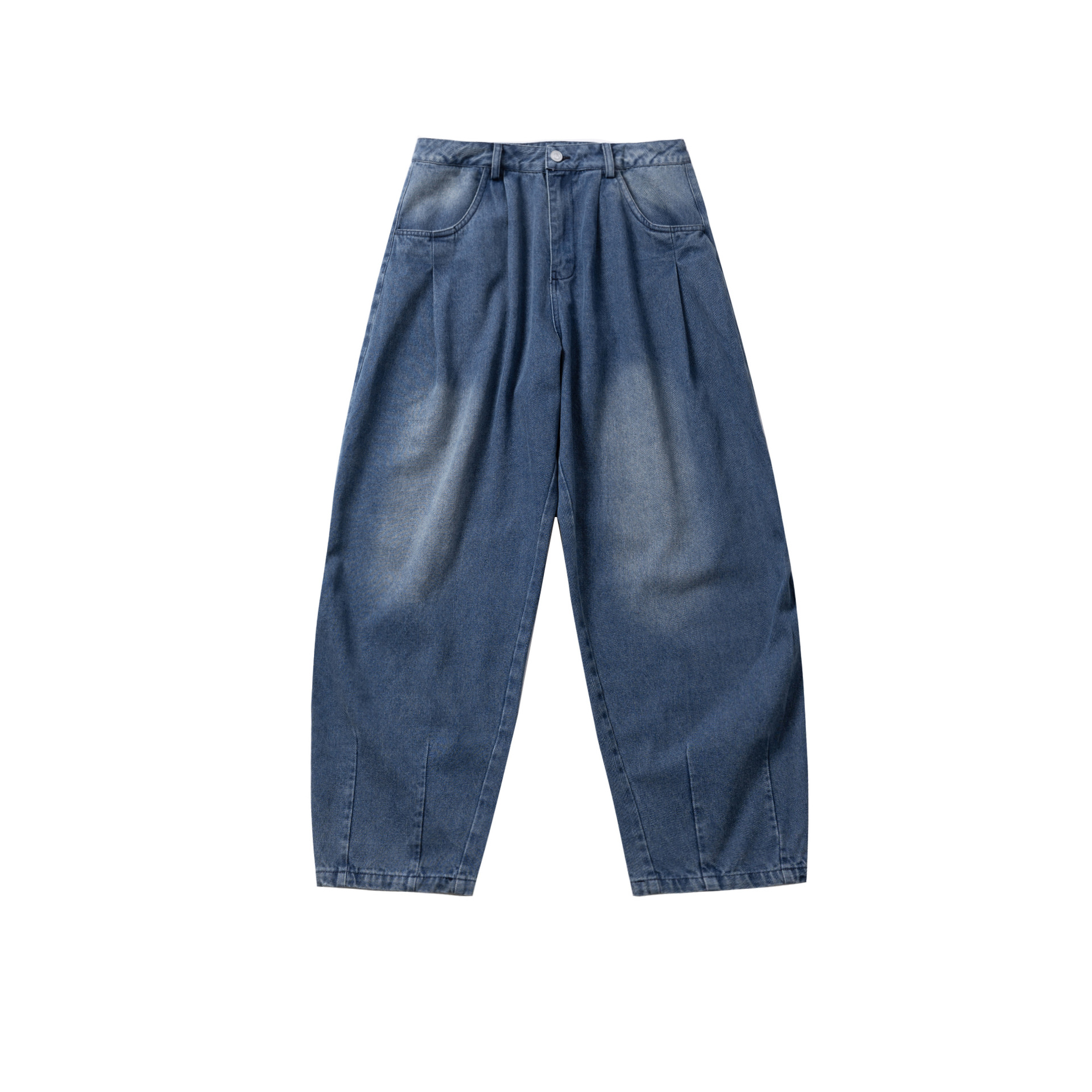 Jeans de mezclilla desgastada de corte relajado