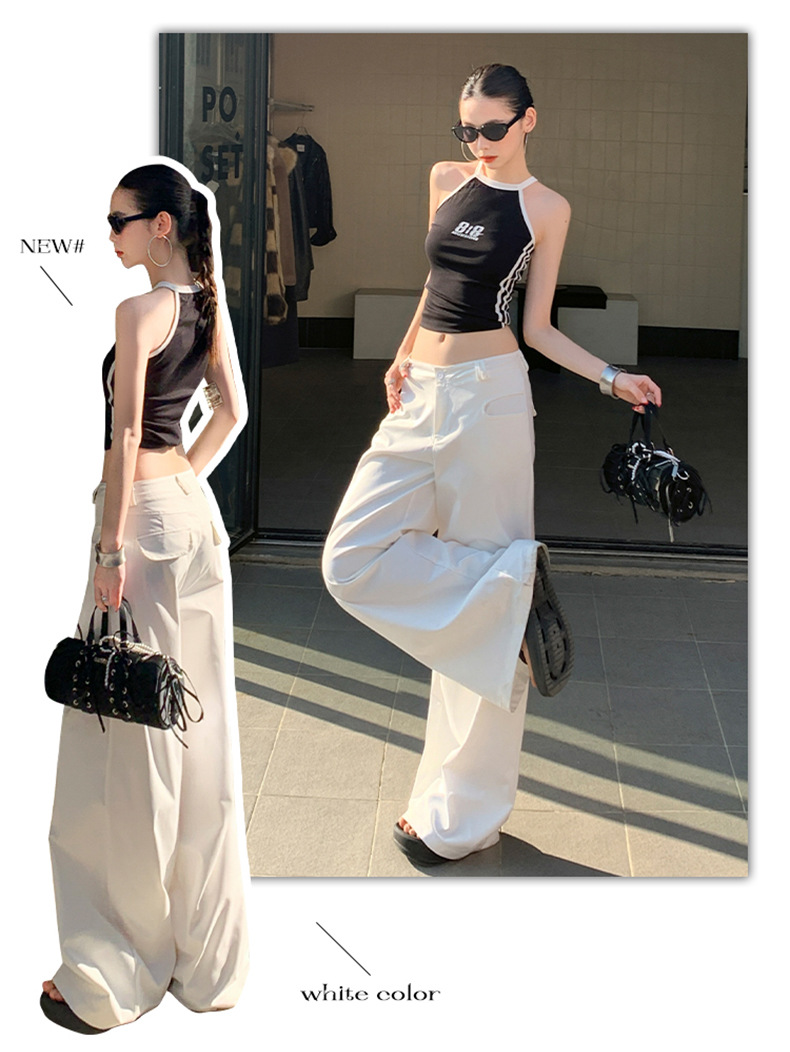 Pantalón Palazzo Maxi de cintura alta en marfil, fresco y ligero