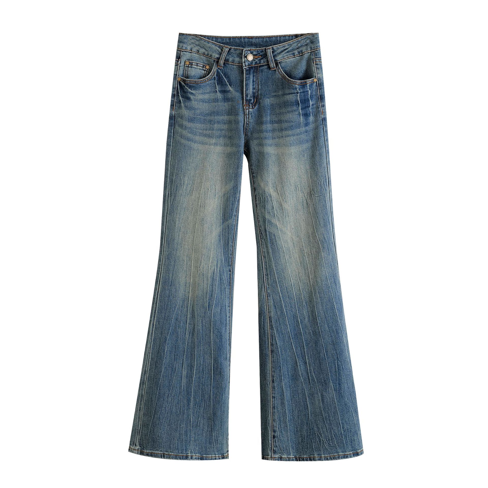Pantalones acampanados maxi de tiro bajo ajustado a la cadera