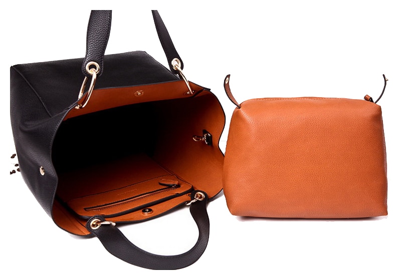 Bolso bandolera espacioso de poliuretano para damas