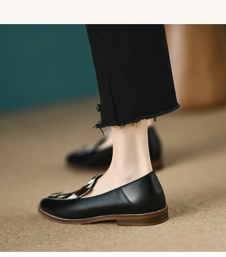 Zapatos sin cordones de mujer con estampado animal de piel de ternera con pelo