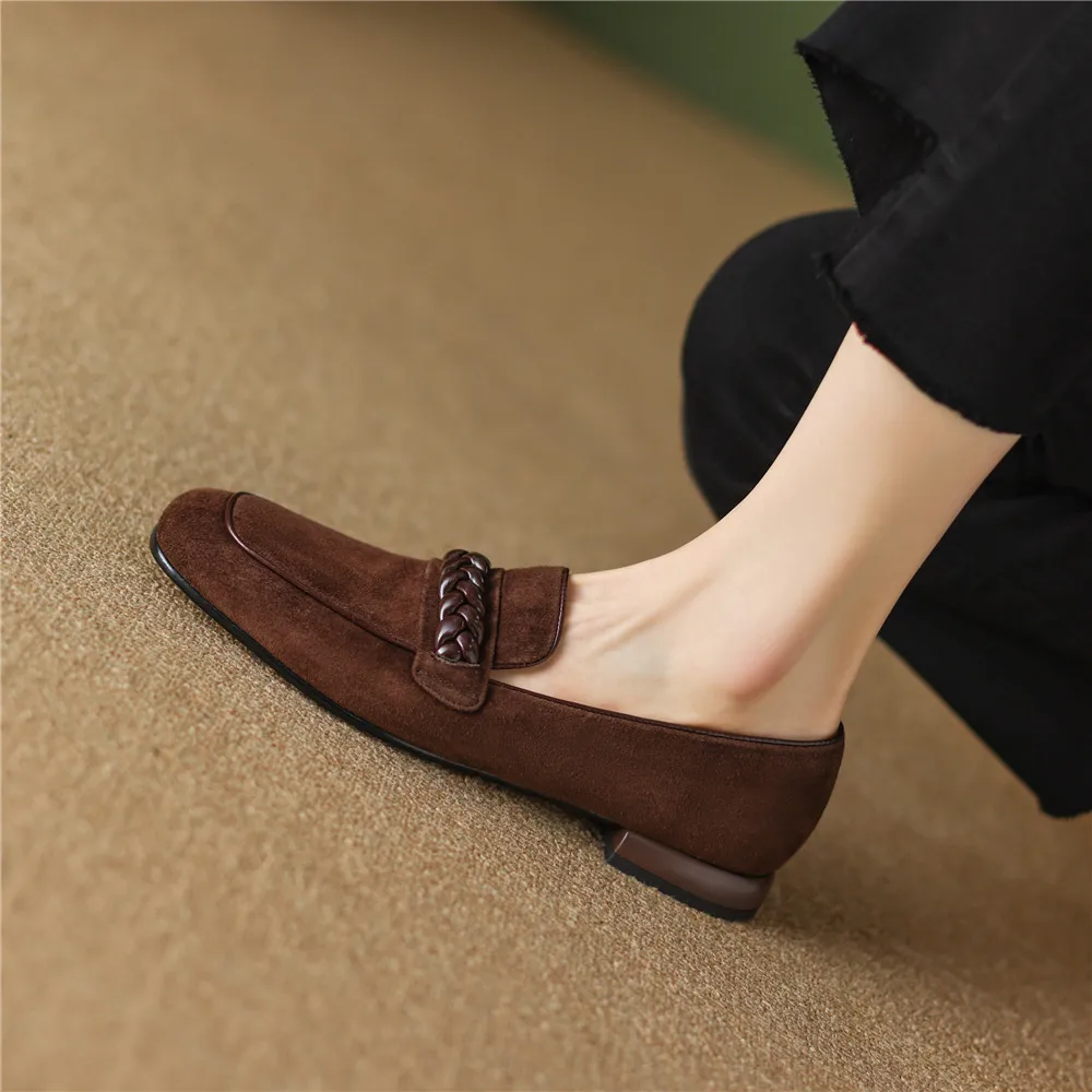 Zapatos para mujer, de uso diario y fáciles de llevar, lisos, con puntera curva