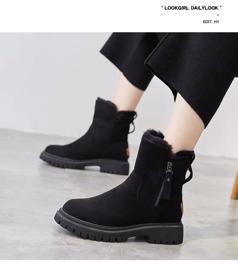 Botas de nieve para mujeres aisladas con forro sintético de caña media