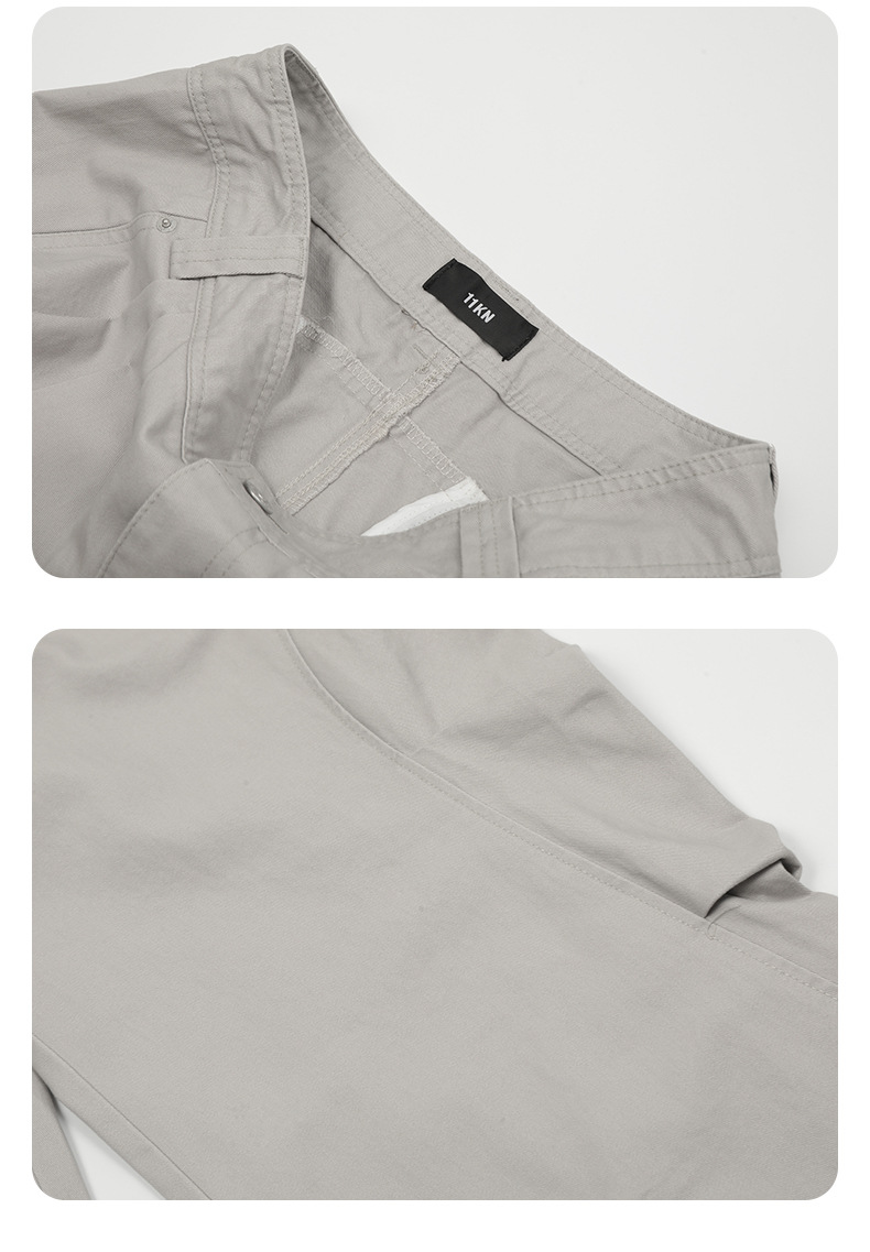 Pantalones de hombre de corte relajado, utilitarios, con bajo de cremallera