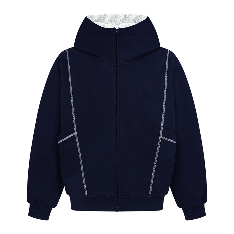 Sudadera con capucha y cremallera de estilo callejero, de ajuste relajado, con estampado de letras