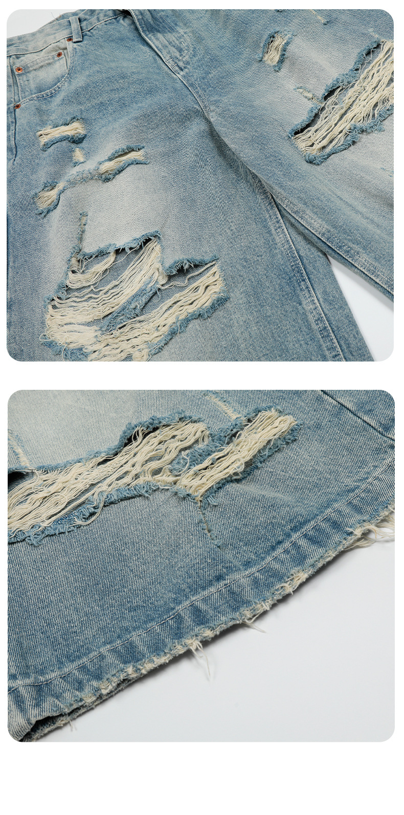 Vintage jeans holgados de algodón cortos