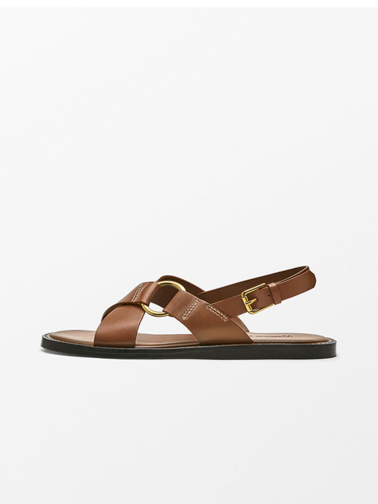 Sandalias envolventes de gladiador en microfibra oscura