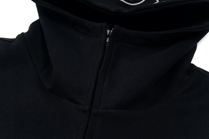 Sudadera con capucha y cremallera de estilo callejero, de ajuste relajado, con estampado de letras