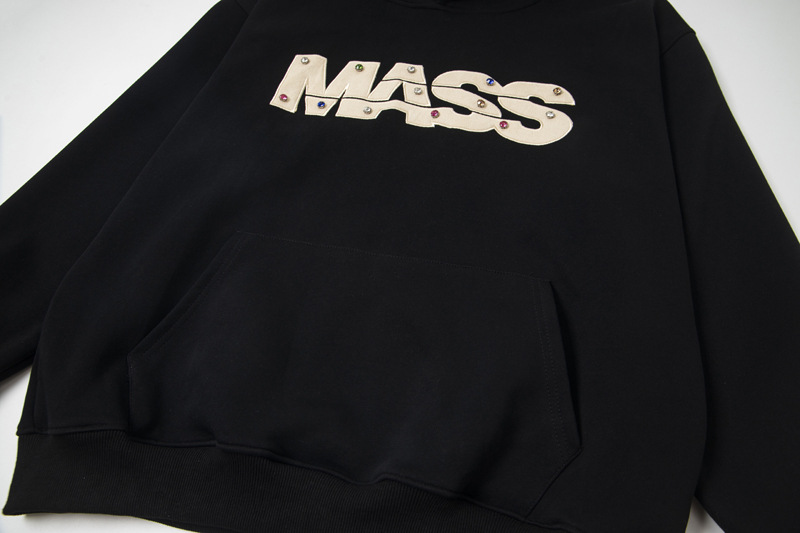 Sudadera con capucha oversized de algodón con letras bordadas utilitaria