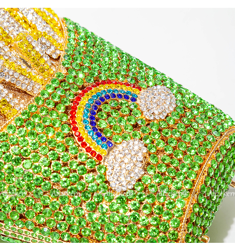 Clutch cuadrado metálico de estilo europeo