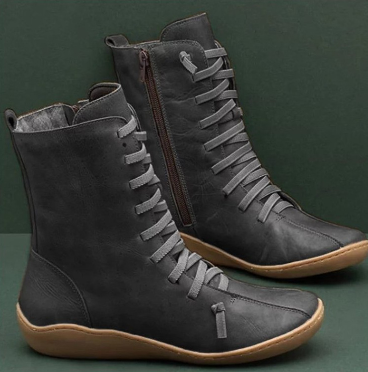Botines holgados de cuero sintético para mujer