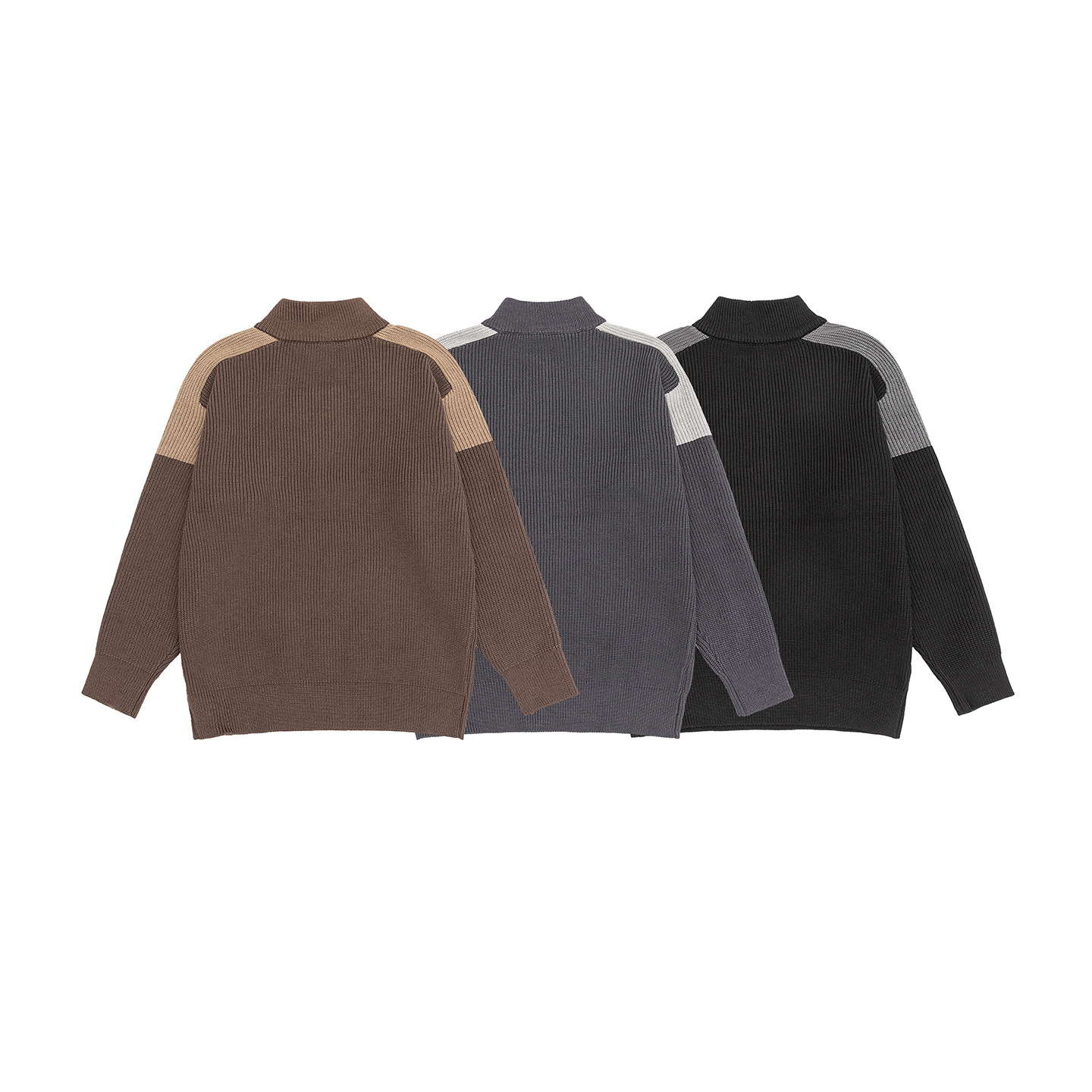 Suéter unisex de ajuste holgado con manga larga y cuello embudo