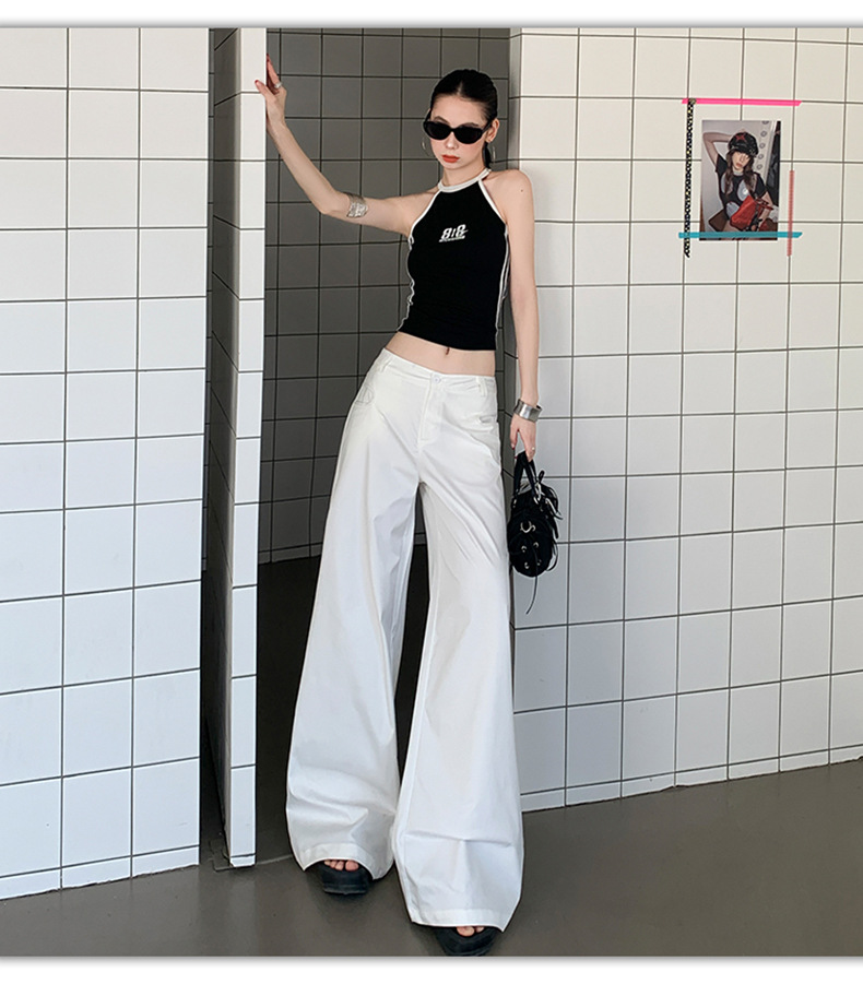 Pantalón Palazzo Maxi de cintura alta en marfil, fresco y ligero