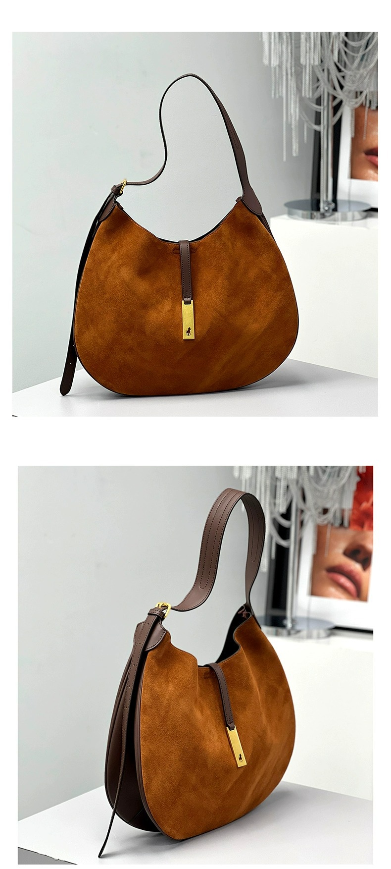 Bolso Carryall Holgado con Fruncido para Mujer