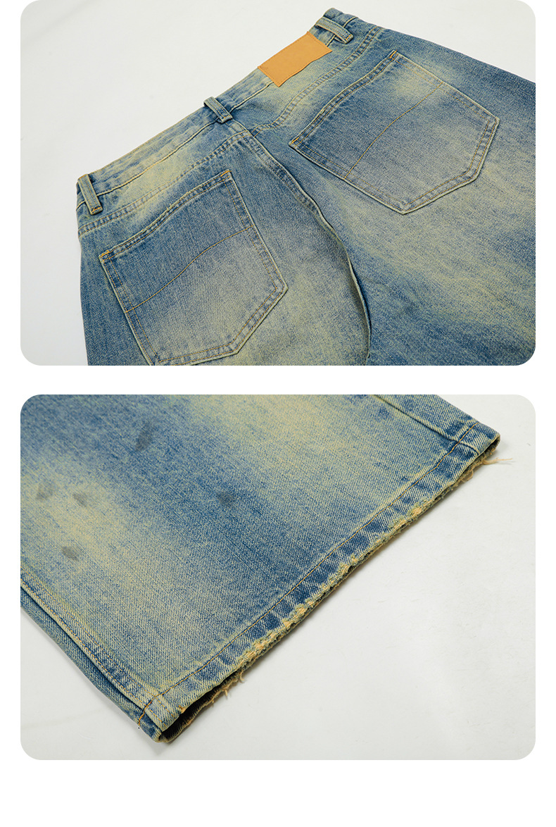 Pantalones oversize desgastados con lavado degradado