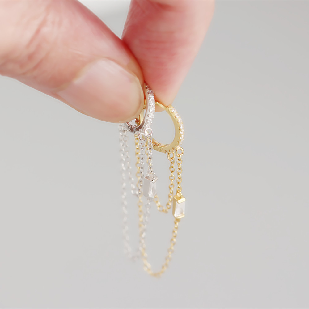 Aretes colgantes con flecos de eslabones
