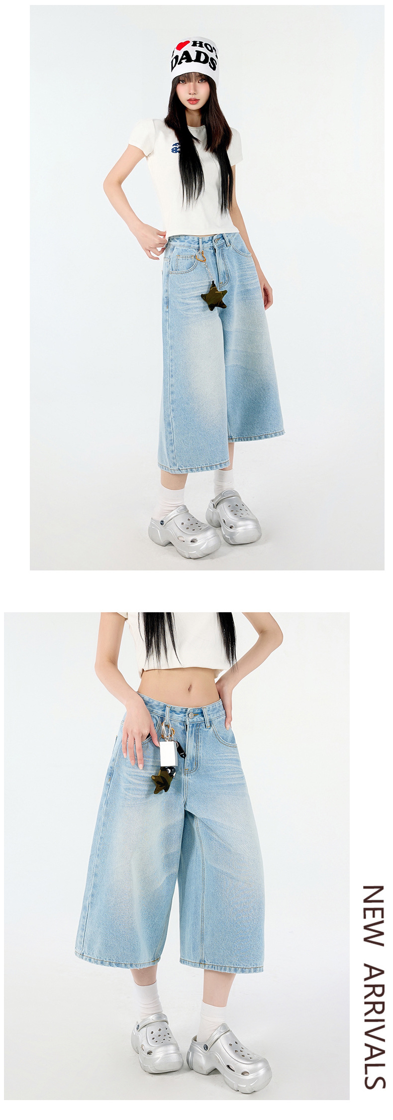 Vaqueros de corte recto lavados estilo streetwear
