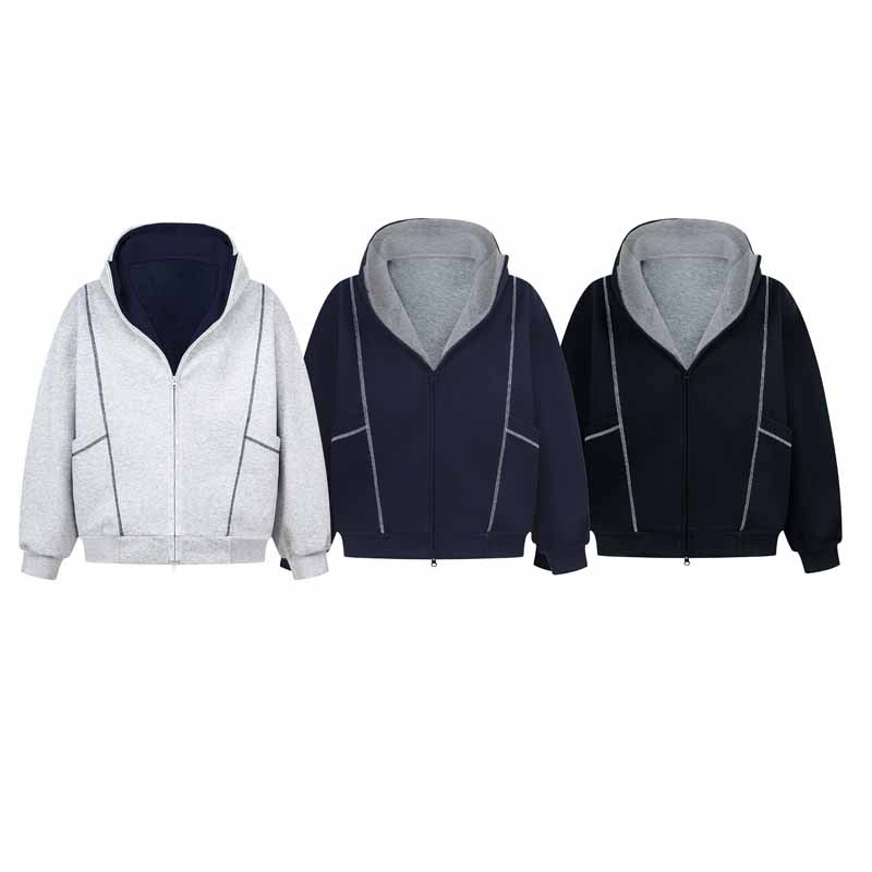 Sudadera con capucha y cremallera de estilo callejero, de ajuste relajado, con estampado de letras