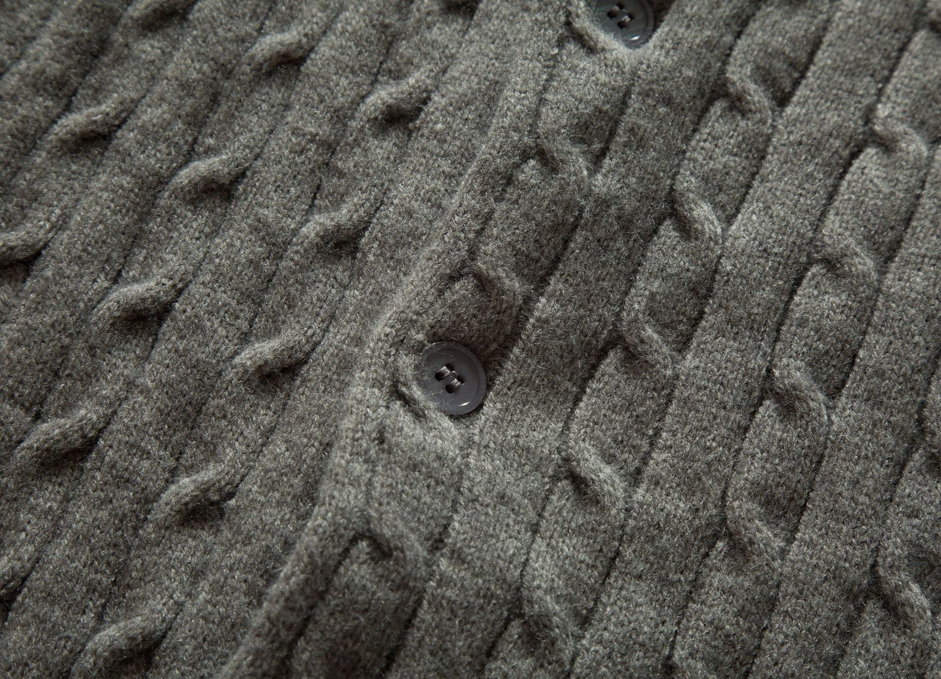 Cárdigan jacquard de acrílico con ajuste holgado y manga larga