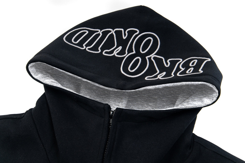 Sudadera con capucha y cremallera de estilo callejero, de ajuste relajado, con estampado de letras