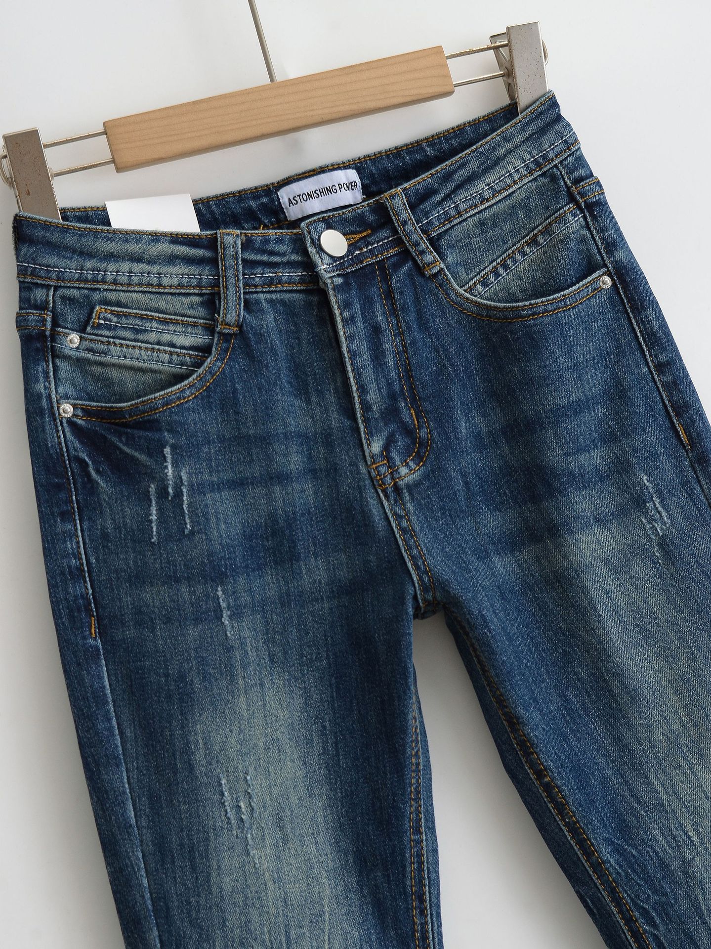 Pantalones skinny retro de cintura alta para niños