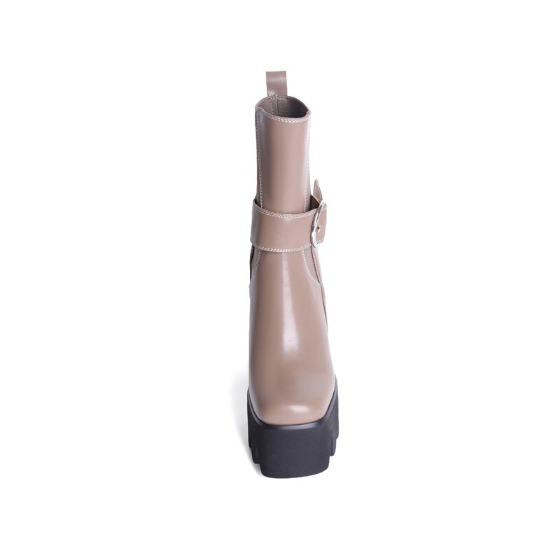 Botines elegantes de plataforma de tacón stiletto de poliuretano para mujeres