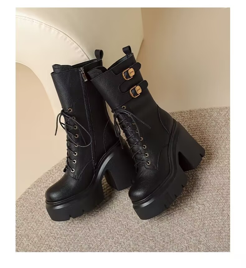 Botas de plataforma gruesas para mujer