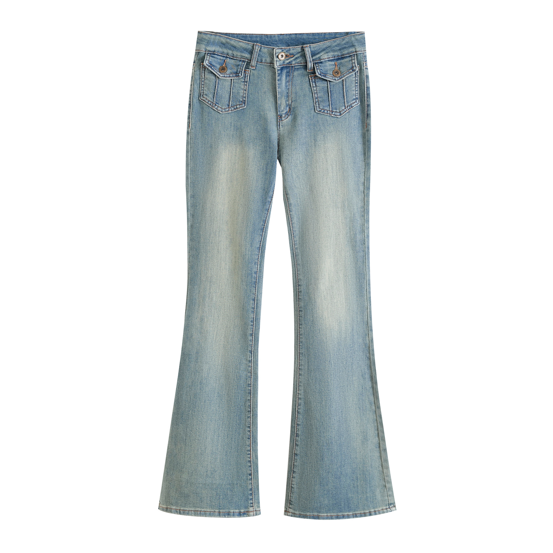 Jeans pitillo acampanados ajustados a la cadera