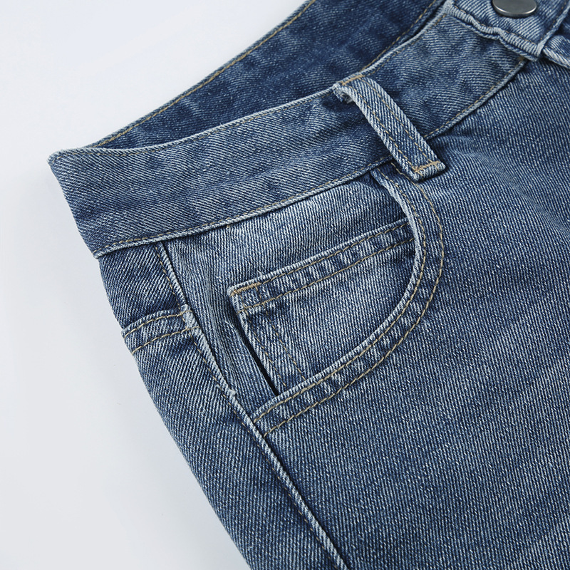 Shorts holgados de mezcla de algodón con tiro alto elevado y acabado deslavado