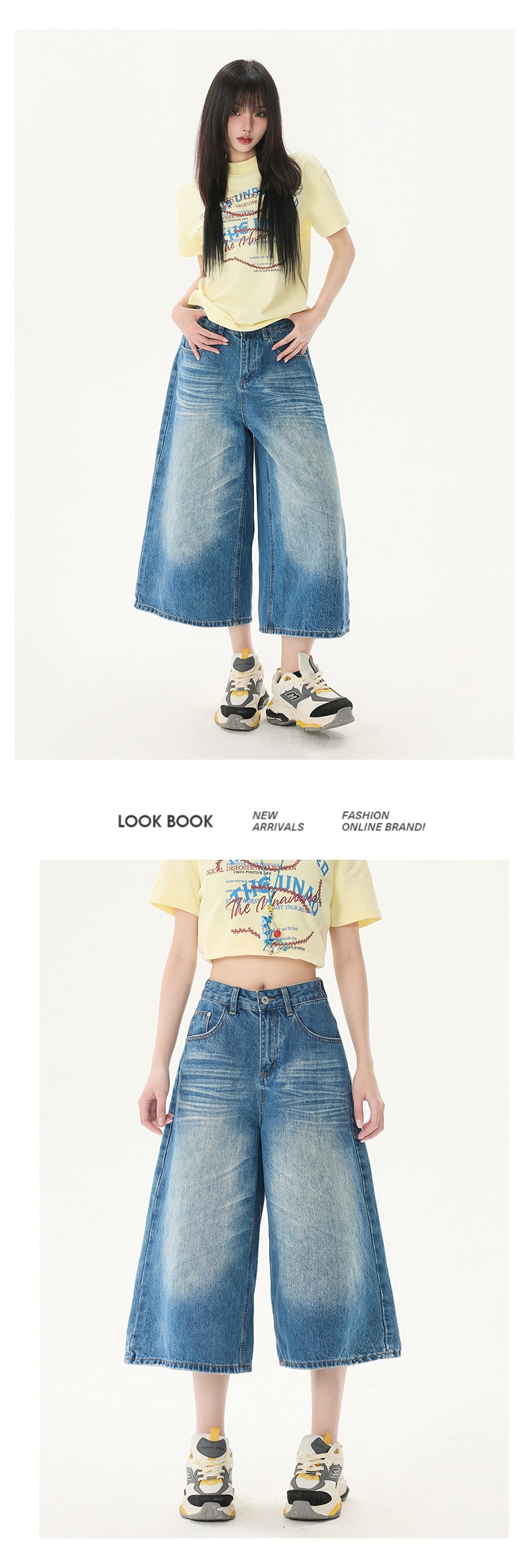 Vaqueros de corte recto lavados estilo streetwear