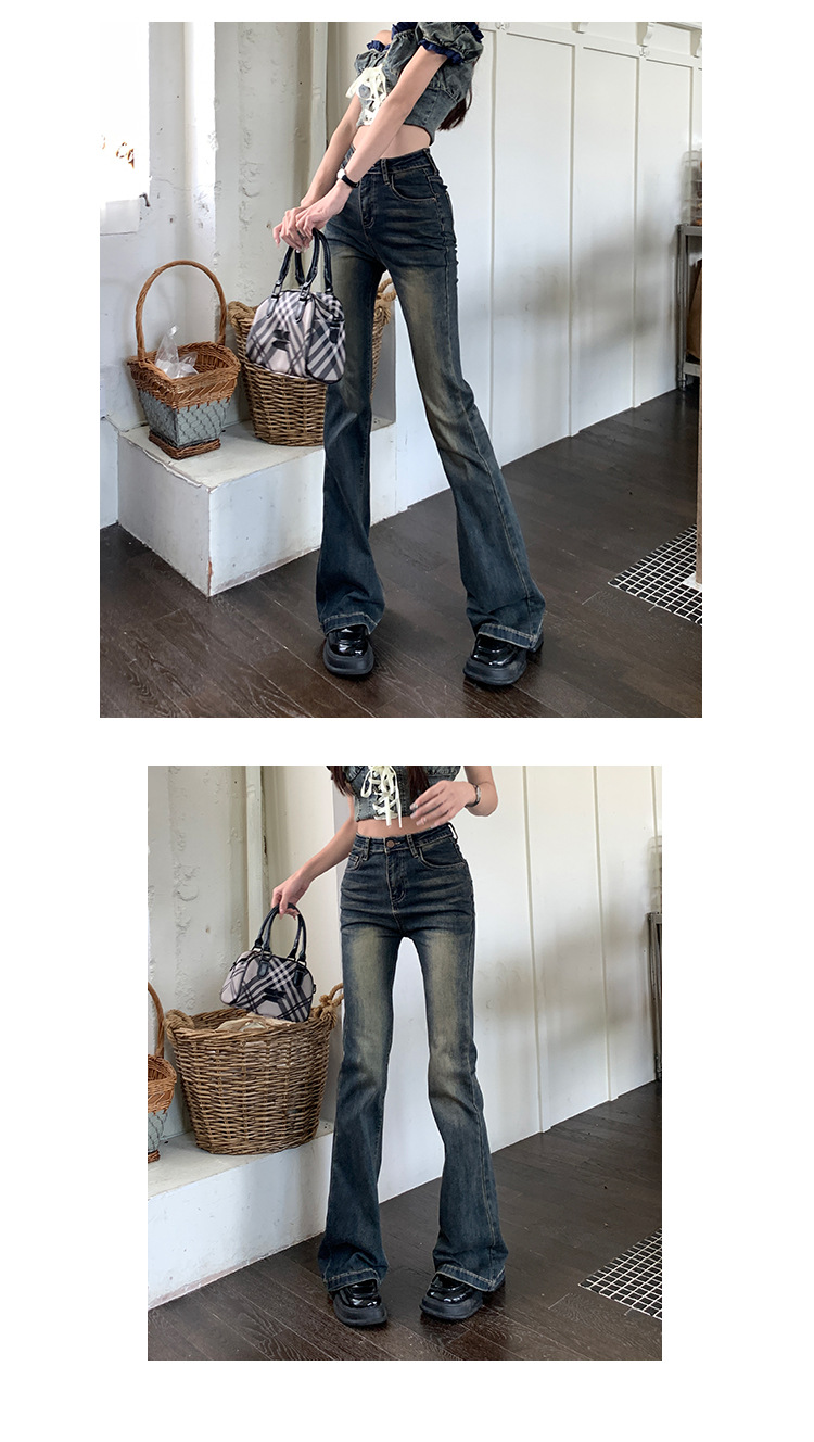 Vaqueros Vintage de Cintura Ultra Alta y Bootcut Ajustado para Mujeres