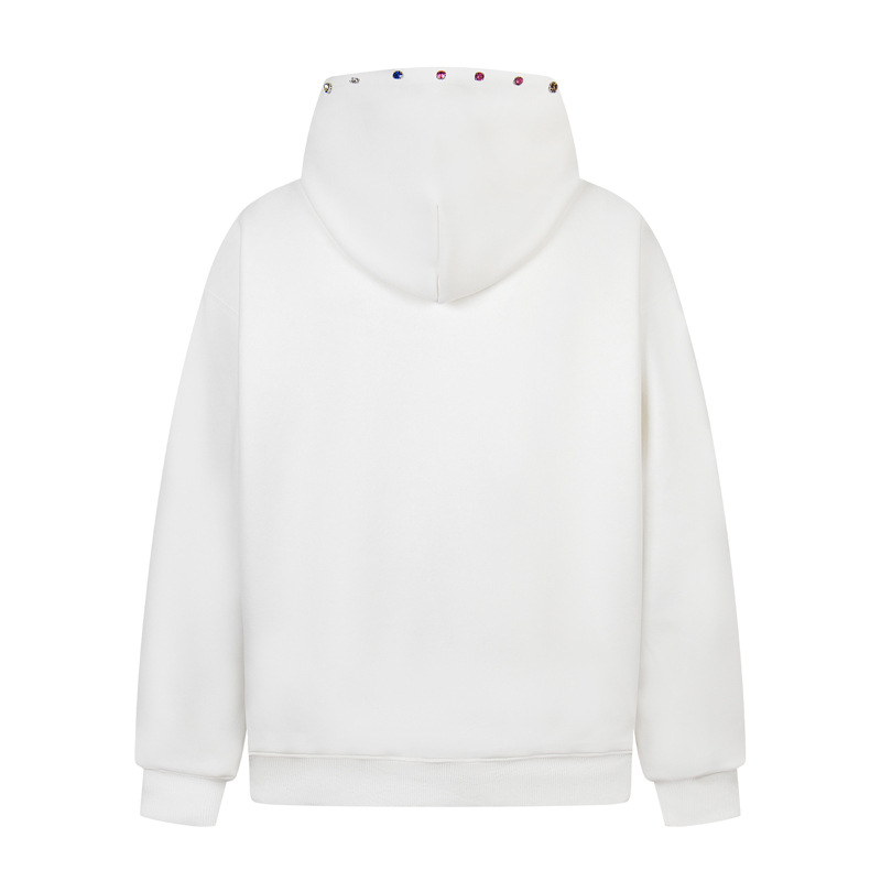 Sudadera con capucha oversized de algodón con letras bordadas utilitaria