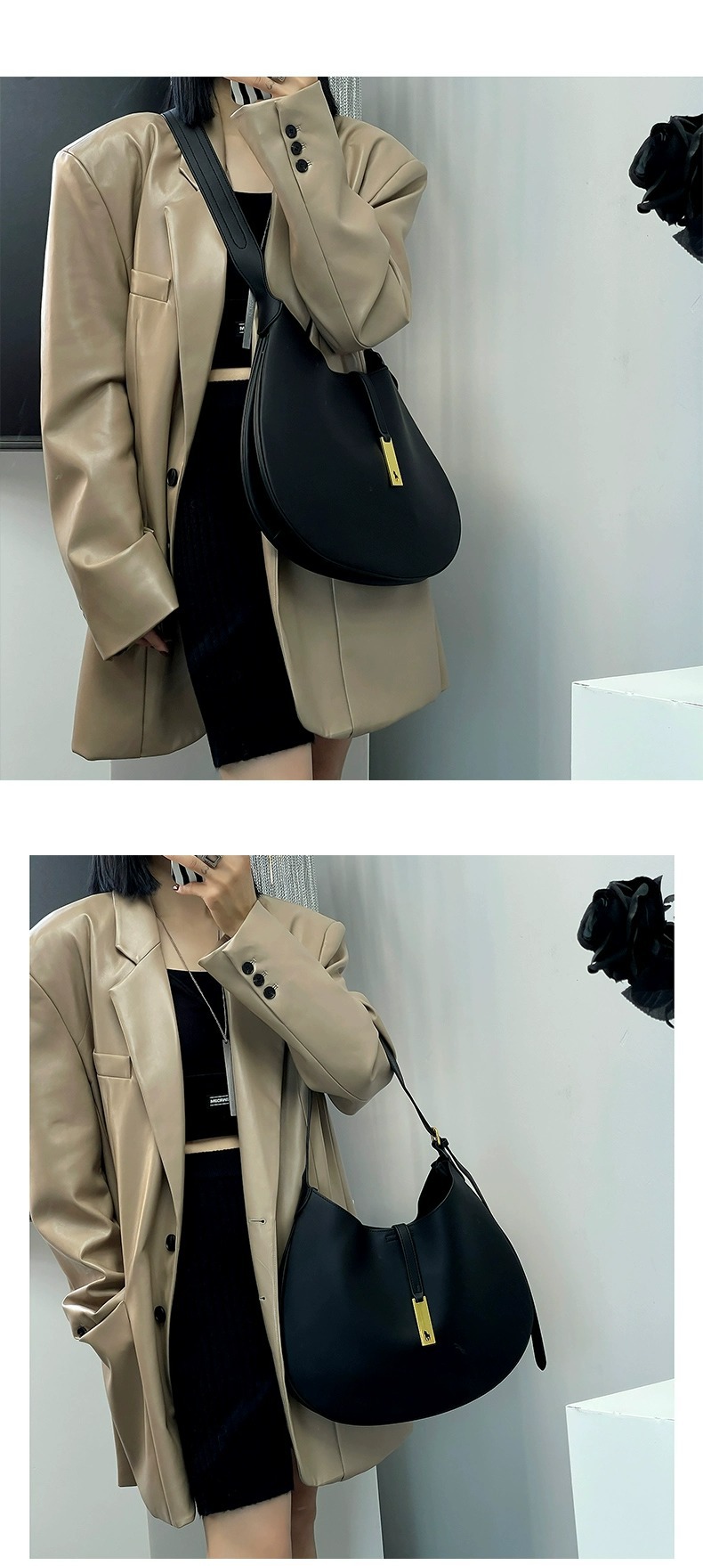 Bolso Carryall Holgado con Fruncido para Mujer