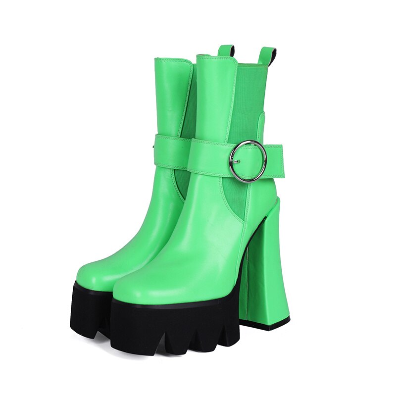 Botines elegantes de plataforma de tacón stiletto de poliuretano para mujeres