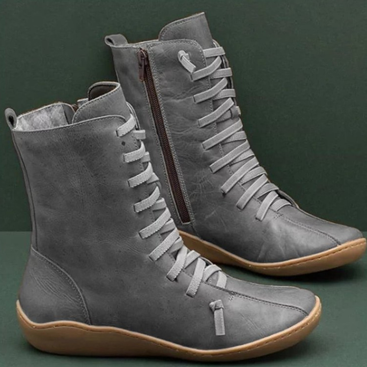 Botines holgados de cuero sintético para mujer