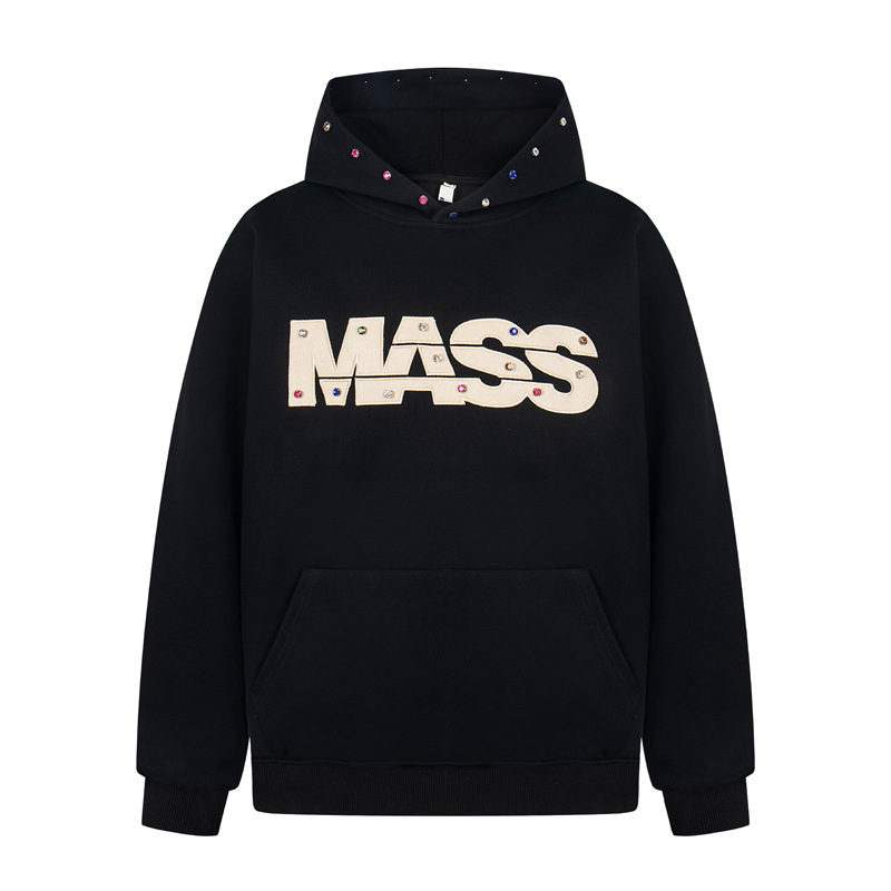 Sudadera con capucha oversized de algodón con letras bordadas utilitaria