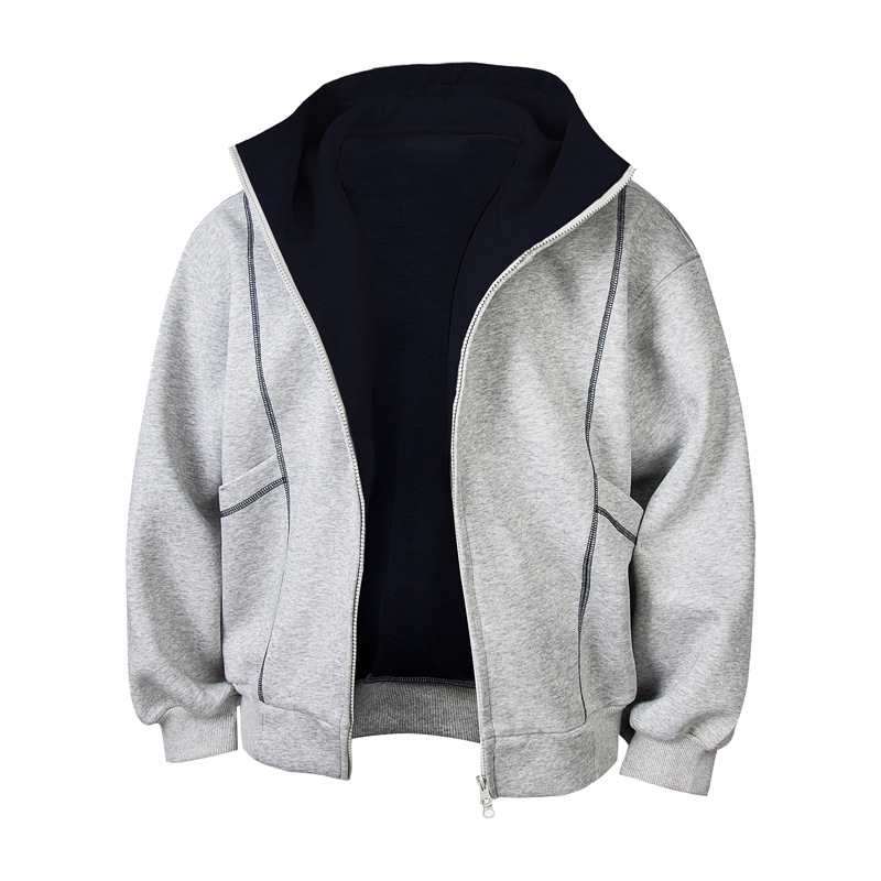 Sudadera con capucha y cremallera de estilo callejero, de ajuste relajado, con estampado de letras