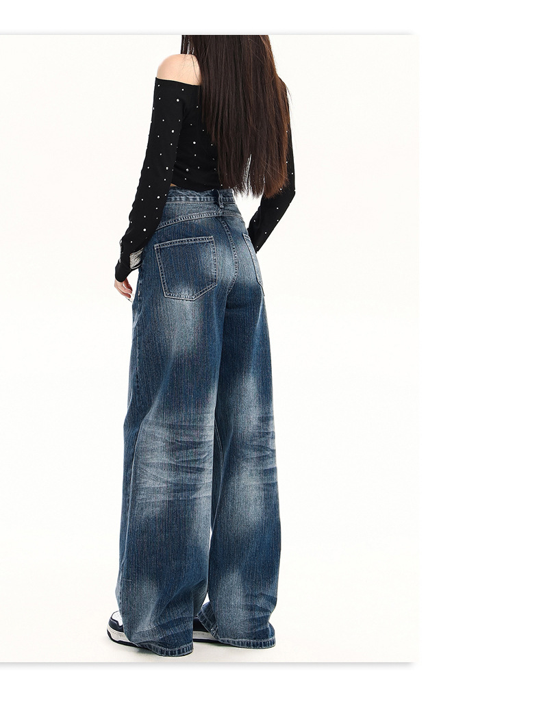 Jeans holgados de mezclilla de estilo streetwear para mujer